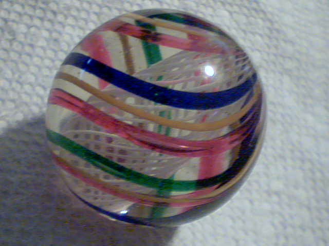 POLISHED LATTICINIO CORE "BEAUTIFUL" APPORX 1 1/2" NEG PRICE